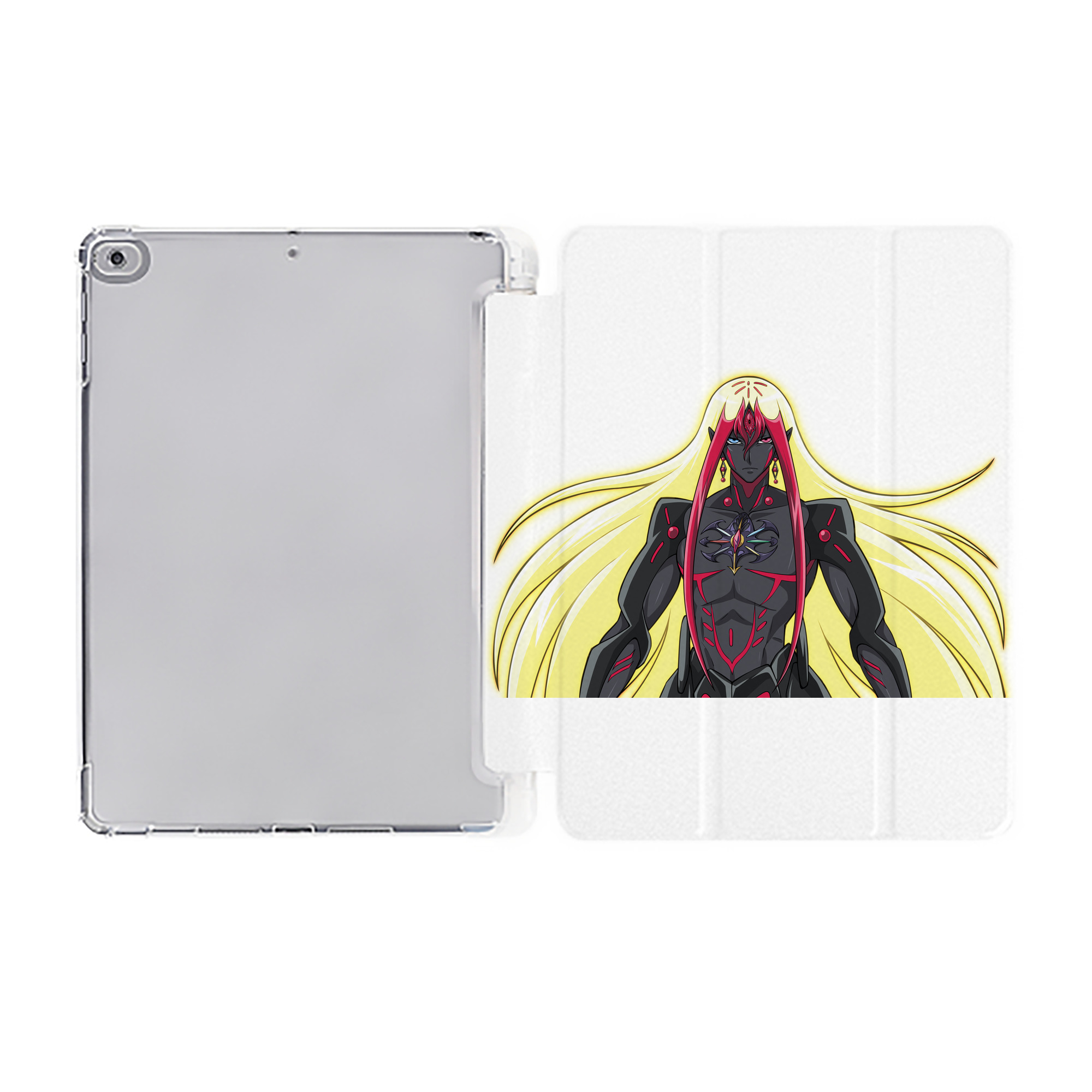 （画像用） 遊☆戯☆王 Yu-Gi-Oh! IPad ケース ペン収納付き 三つ折りスタンド PUレザー×シリコン 対応機種9.5/10.5/10.9インチ